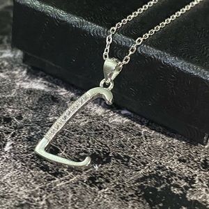 Solid sterling silver chain with sterling L pendant